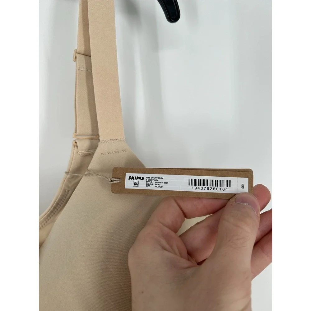 Skims Fits Everybody T Shirt Bra Sand Underwire Padded‎ Tan Beige Size 44DDDD